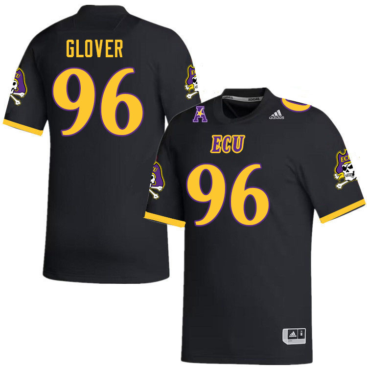 Men #96 Britt Glover ECU Pirates College Football Jerseys Stitched-Black